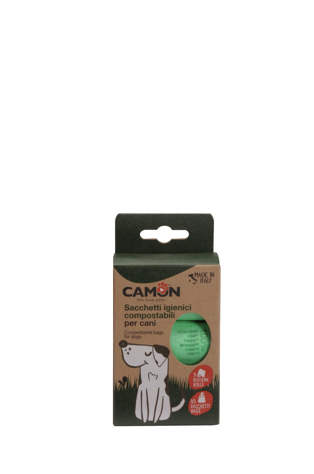 Camon Sacchetti Igienici Compostabili - 3 Rotoli da 15 sacchetti Camon Sacchetti Igienici Compostabili - 3 Rotoli da 15 sacchetti